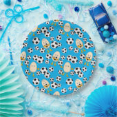 サッカーエッグヘッド模様 ペーパープレート (パーティー)