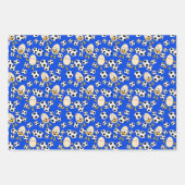 サッカーエッグヘッド模様 ラッピングペーパーシート (正面)