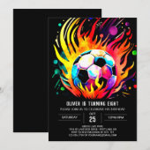 サッカーエレガントキッズオンライン誕生日 招待状 (正面/裏面)