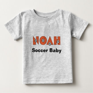 サッカーオレンジ色のノア ベビーTシャツ