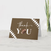 サッカーオーボーイブラウンホワイトベビーシャワー サンキューカード (正面)
