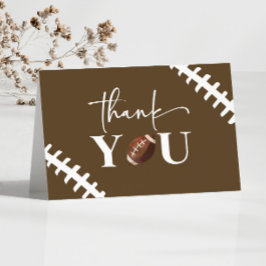 サッカーオーボーイブラウンホワイトベビーシャワー サンキューカード