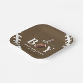 サッカーオーボーイブラウンホワイトベビーシャワー ペーパープレート (傾斜あり)