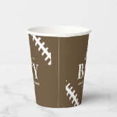 サッカーオーボーイブラウンホワイトベビーシャワー 紙コップ (右)