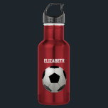 サッカーカスタマイズ名 ウォーターボトル<br><div class="desc">このデザインでは、赤い背景にサッカーボールと名前を追加するテンプレートが特徴です。このボトルをサッカー選手の名前でカスタマイズします。サッカー・フットボールデザインボトルは、プレ素晴らしーヤーの水ま保たは他のエネルギー飲料用のものである。また、チームのサッカ素晴らしー選手やサッカー選手にも贈り物をします。右側のオプションメニューから、ボトルのサイズと色を選択します。</div>