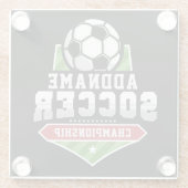 サッカーカスタマイズADD文字Varsityチームプレーヤー ガラスコースター (裏面)