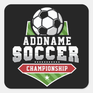 サッカーカスタマイズADD文字Varsityチームプレーヤー スクエアシール