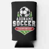 サッカーカスタマイズADD文字Varsityチームプレーヤー スリム缶クーラー (正面)