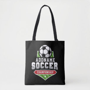 サッカーカスタマイズADD文字Varsityチームプレーヤー トートバッグ