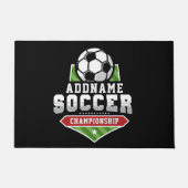 サッカーカスタマイズADD文字Varsityチームプレーヤー ドアマット (正面)