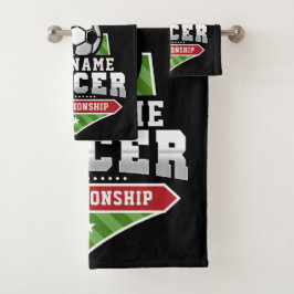 サッカーカスタマイズADD文字Varsityチームプレーヤー バスタオルセット