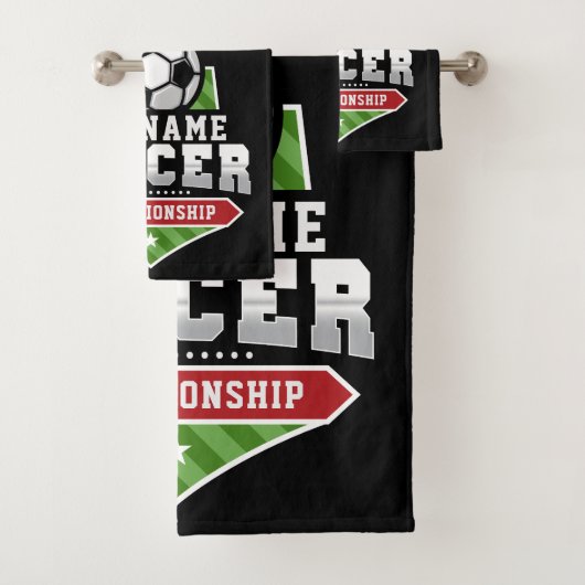 サッカーカスタマイズADD文字Varsityチームプレーヤー バスタオルセット (インサイチュ)