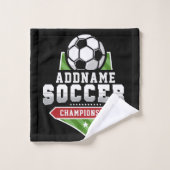 サッカーカスタマイズADD文字Varsityチームプレーヤー バスタオルセット (ウォッシュタオル)