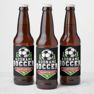 サッカーカスタマイズADD文字Varsityチームプレーヤー ビールラベル