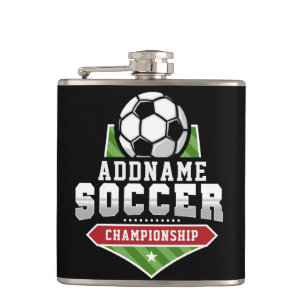 サッカーカスタマイズADD文字Varsityチームプレーヤー フラスク