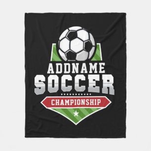 サッカーカスタマイズADD文字Varsityチームプレーヤー フリースブランケット