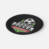 サッカーカスタマイズADD文字Varsityチームプレーヤー ペーパープレート (アングル)