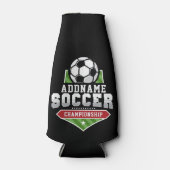 サッカーカスタマイズADD文字Varsityチームプレーヤー ボトルクーラー (正面)