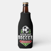 サッカーカスタマイズADD文字Varsityチームプレーヤー ボトルクーラー (ボトル正面)