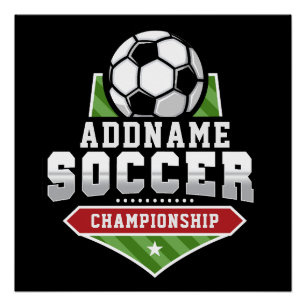 サッカーカスタマイズADD文字Varsityチームプレーヤー ポスター