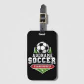 サッカーカスタマイズADD文字Varsityチームプレーヤー ラゲッジタグ (正面縦)