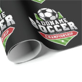 サッカーカスタマイズADD文字Varsityチームプレーヤー ラッピングペーパー (ロールコーナー)