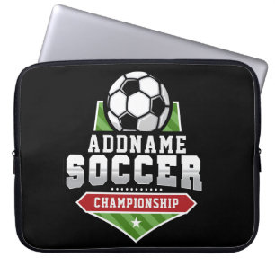 サッカーカスタマイズADD文字Varsityチームプレーヤー ラップトップスリーブ