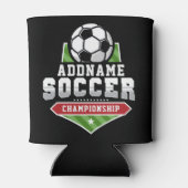 サッカーカスタマイズADD文字Varsityチームプレーヤー 缶クーラー (裏面)