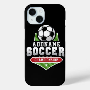サッカーカスタマイズADD文字Varsityチームプレーヤー iPhone 15ケース