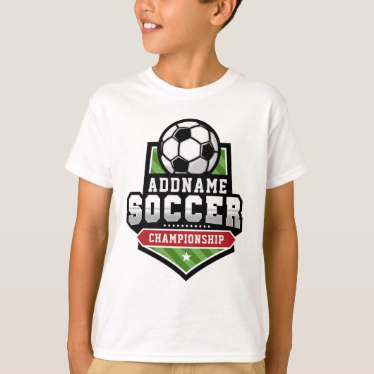 サッカーカスタマイズADD文字Varsityチームプレーヤー Tシャツ (正面)