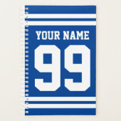 サッカーカスタムのスポーツジャージーの番号と名前 プランナー手帳 (正面)