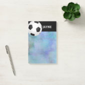 サッカーカスタムのボールが青で書き留める ポストイット (オフィス)