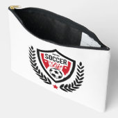 サッカーカスタムのモノグラムロゴ アクセサリーポーチ (見開き)