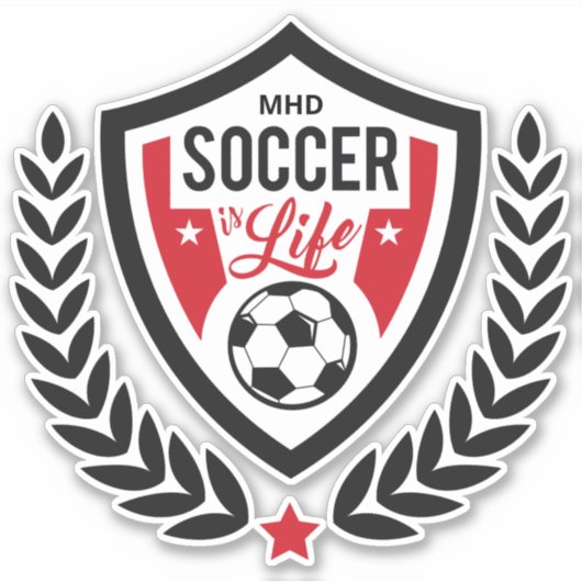 サッカーカスタムのモノグラムロゴ シール (正面)