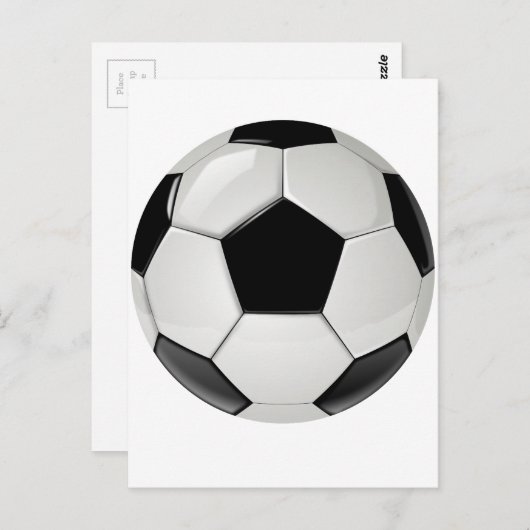 サッカーカスタムの白黒ボール ポストカード (正面/裏面)