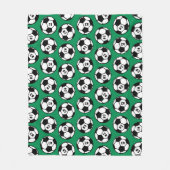 サッカーカスタムの緑の球模様 フリースブランケット (正面)