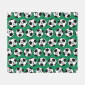 サッカーカスタムの緑の球模様 フリースブランケット (正面(横))