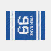 サッカーカスタムジャージー州番号アスレチックストライプ選手 フリースブランケット (正面(横))