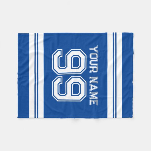 サッカーカスタムジャージー州番号アスレチックストライプ選手 フリースブランケット (正面(横))