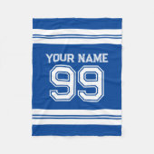 サッカーカスタムジャージー州番号アスレチックストライプ選手 フリースブランケット (正面)