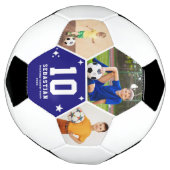 サッカーカスタムチームの選手の写真と文字 サッカーボール (回転)
