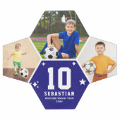 サッカーカスタムチームの選手の写真と文字 サッカーボール (フラット)