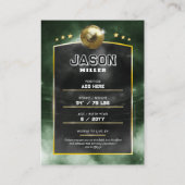 サッカーカスタムトレーディングカードグリーン金ゴールドスタジアム コーリングカード (裏面)