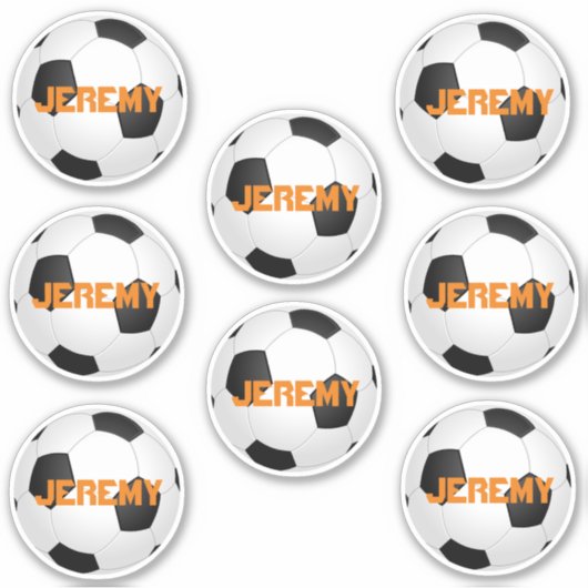 サッカーカスタムボールあなたの名前を追加 シール (正面)