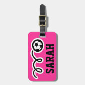 サッカーカスタムボール付き荷物タおもしろいグ ラゲッジタグ (正面縦)