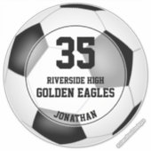 サッカーカスタムボール選手スクールマスコット名 シール (正面)