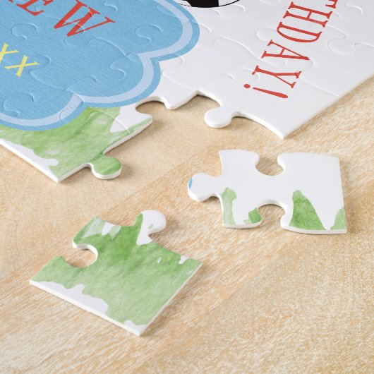 サッカーカスタム子供の誕生日おもしろいカラフル ジグソーパズル (側面)