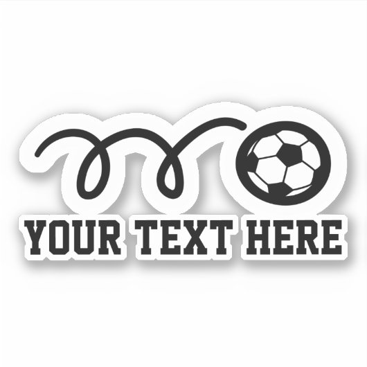 サッカーカスタム文字ボールスポーツビニールのシール シール (正面)
