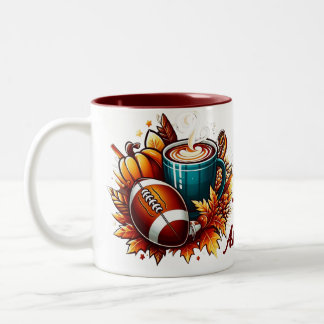 サッカーカスタム秋ユニークコテージコーコーヒーマグ ツートーンマグカップ