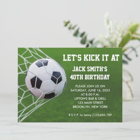 サッカーカスタム誕生日招待状 招待状 (スタンド正面)